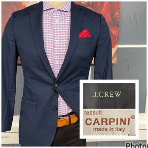 J. Crew Ludlow Blazer Jacket Sport Coat Mens 36R Cotton Navy